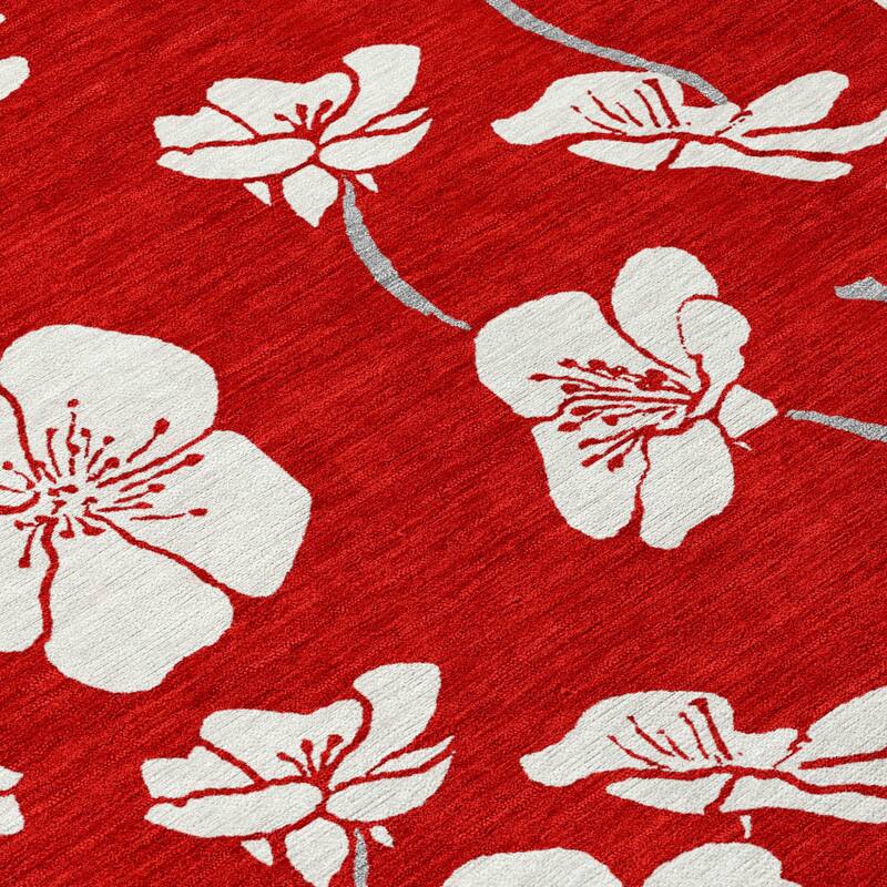 HomeRoots Floral Transitional Rectangle Outdoor Rug