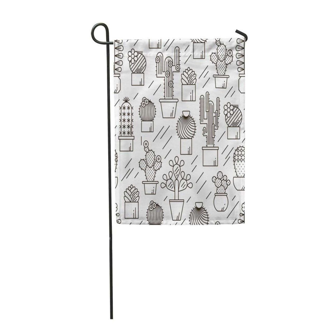 Shop Cactus And Succulents Line Exotic Floral Garden Plants Nature Cacti Outline Graphic Garden Flag Decorative Flag House On Sale Overstock 31337545,Line Drawing Sketch Easy Wolf Drawing