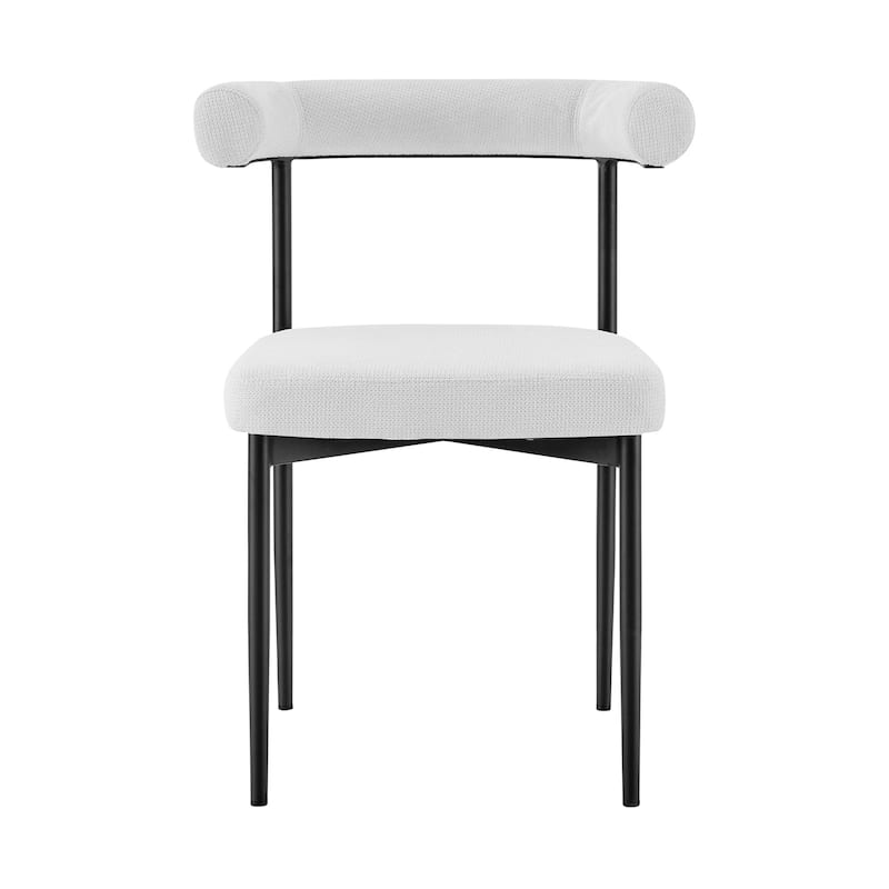 HomeRoots Set of Two Gray And Black Upholstered Polyester Open Back Dining Side Chairs