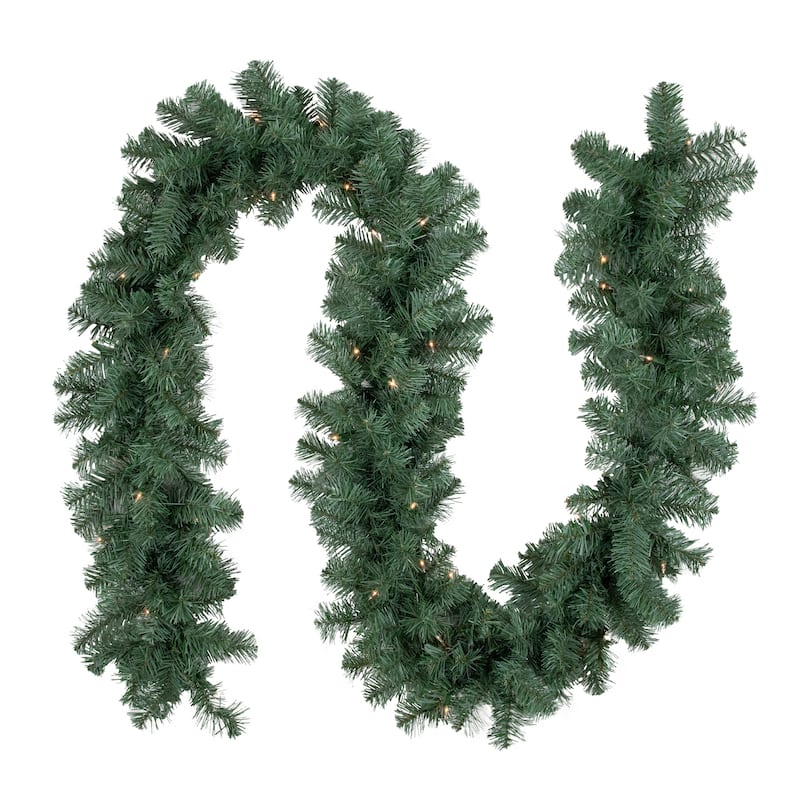 9' x 12" Pre-Lit Colorado Blue Spruce Artificial Christmas Garland Clear Lights
