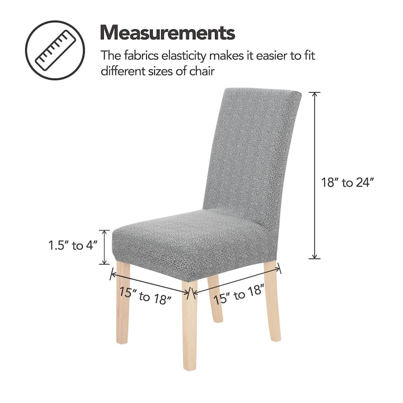 Stretch Jacquard Spandex Chair Covers 2 Pieces - 18x18x24 Inch