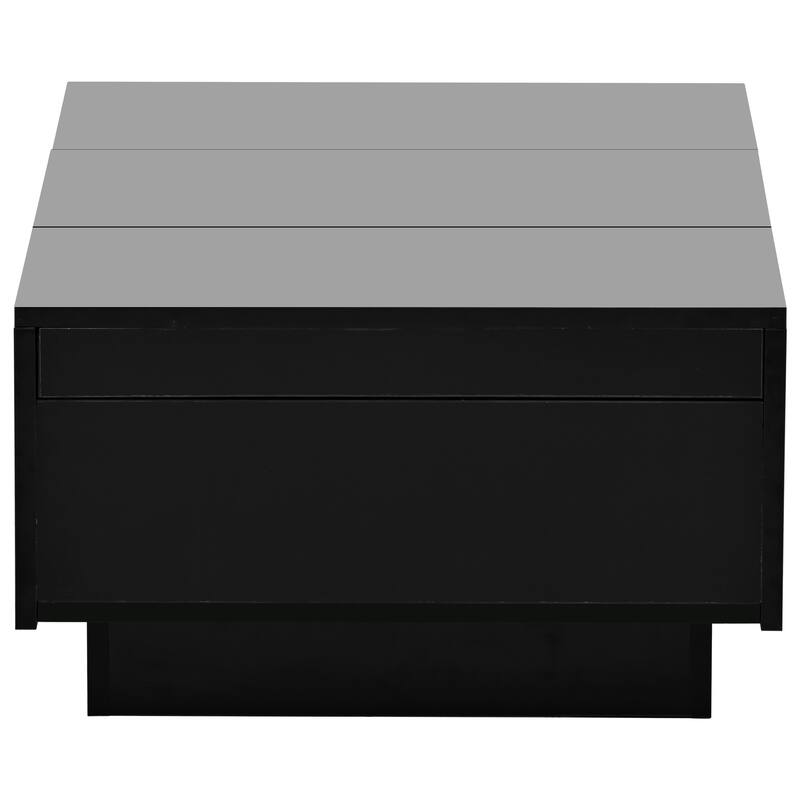 Modern Stylish Coffee Table Extendable Coffee Table with 2 Large Storage Compartments 2 Drawers, for Living Room