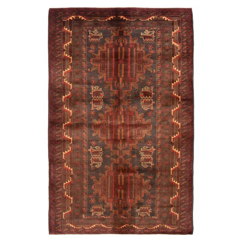 Teimani Brown Rug 3'11" x 6'7" - 3'11 x 6'7 - Brown - 3'11 x 6'7