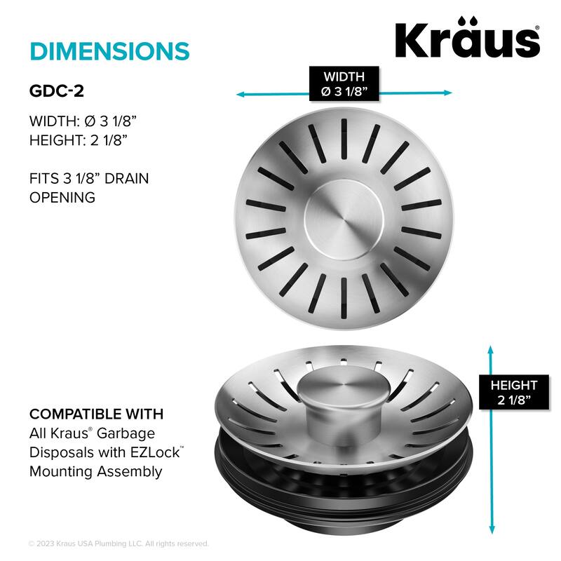 KRAUS Universal Kitchen Sink Strainer/ Stopper for Garbage Disposals