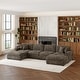 preview thumbnail 9 of 131, Oversized Chenille Modular Sectional Sofa Conversation Set with 2 Ottomans
