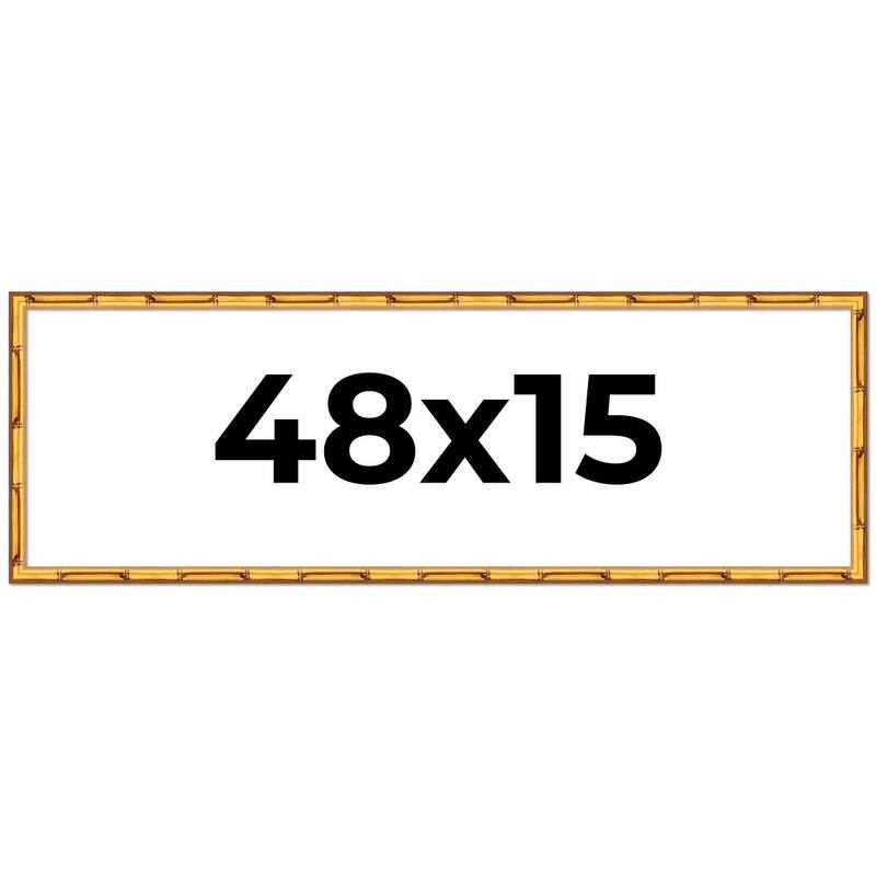 48x15 Frame Gold Bamboo Picture Frame Modern Photo Frame Includes UV Acrylic Shatter Guard Front Acid Free Foam Backing Board