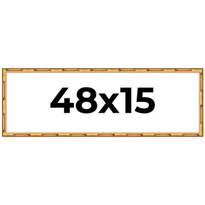 48x15 Frame Gold Bamboo Picture Frame Modern Photo Frame Includes UV Acrylic Shatter Guard Front Acid Free Foam Backing Board