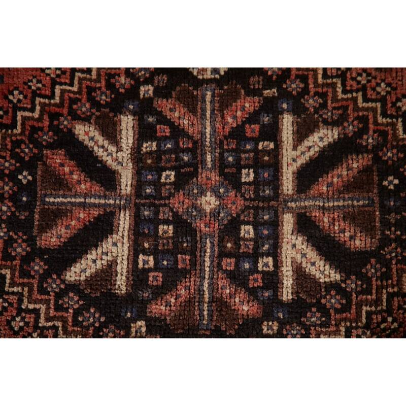 Vegetable Dye Qashqai Persian Rug Hand-knotted Wool Carpet - 5'5"x 7'6"