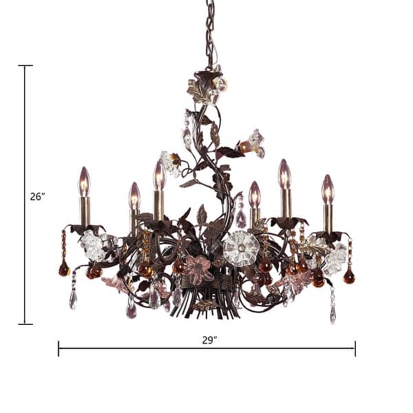 Elk Home Cristallo Fiore Deep Rust 29 Inch Wide Chandelier - 29 in. W