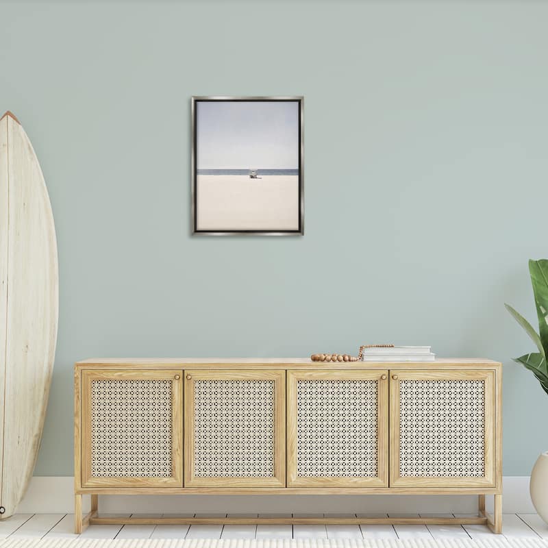 Stupell Distant California Beach Hut Framed Floater Canvas Wall Art Design By Gemma Bardot