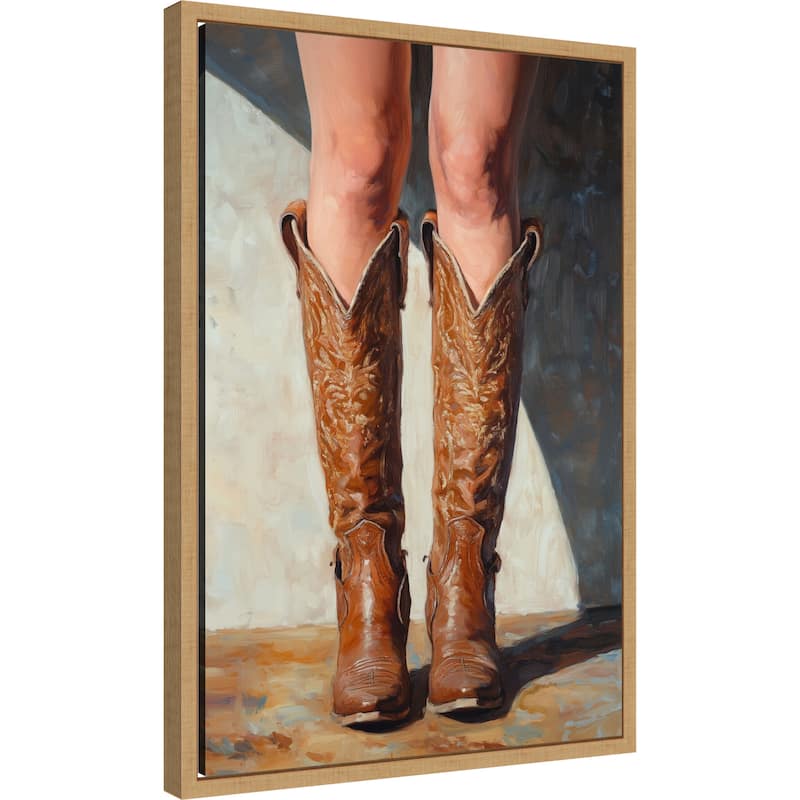 Cowboy boots by Pictufy Studio (16 x 23 in.), Framed Canvas Wall Art Print