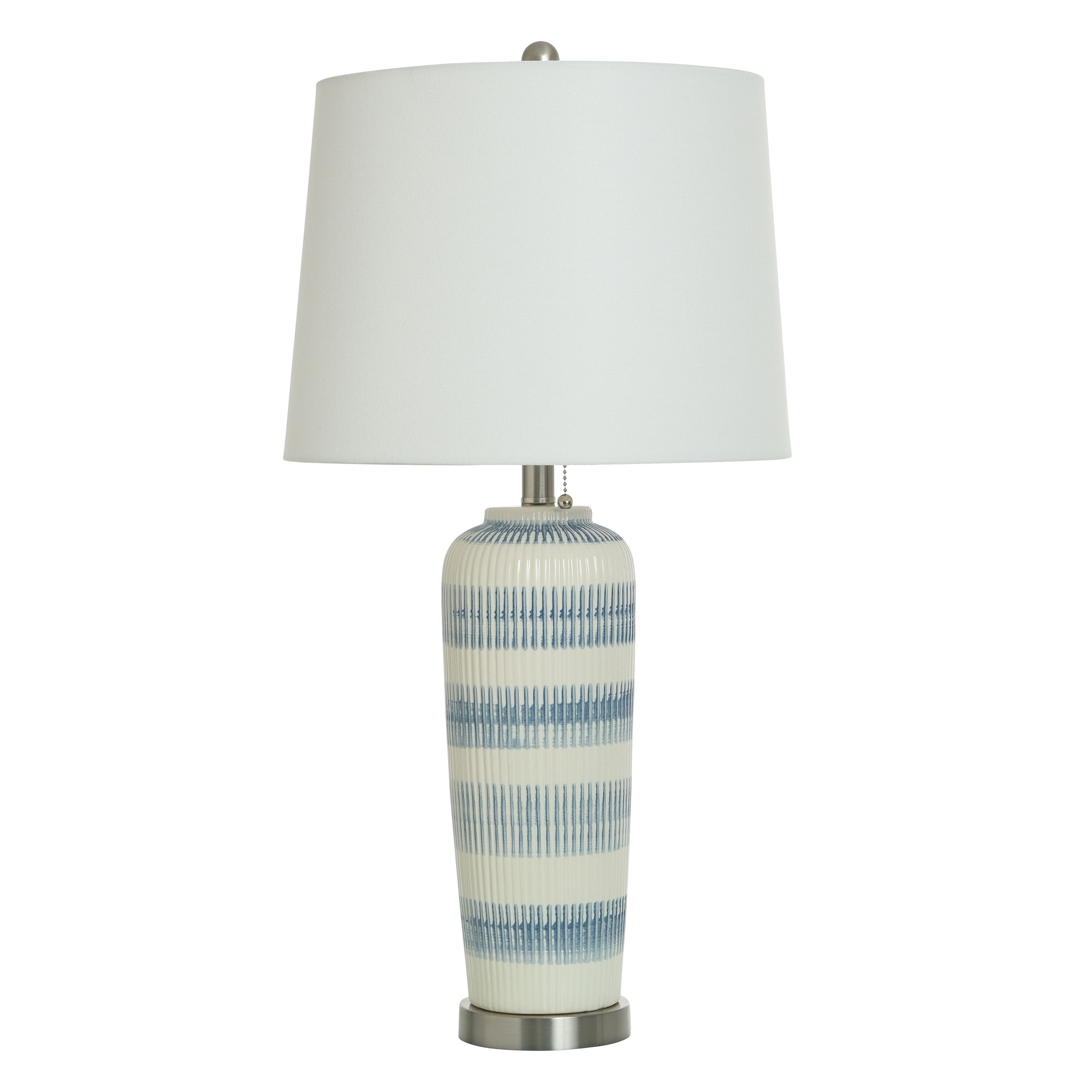 StyleCraft Caleb - Ceramic Table Lamp - Blue Ivory - Off-White Shade