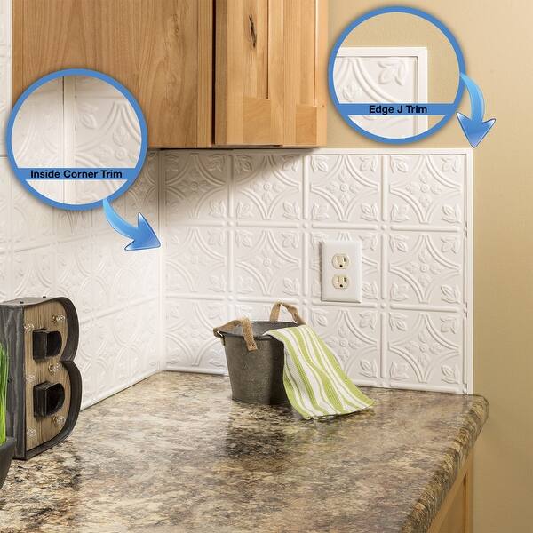 Fasade® Matte White Large Profile Backsplash Accessory Kit - 9 Piece