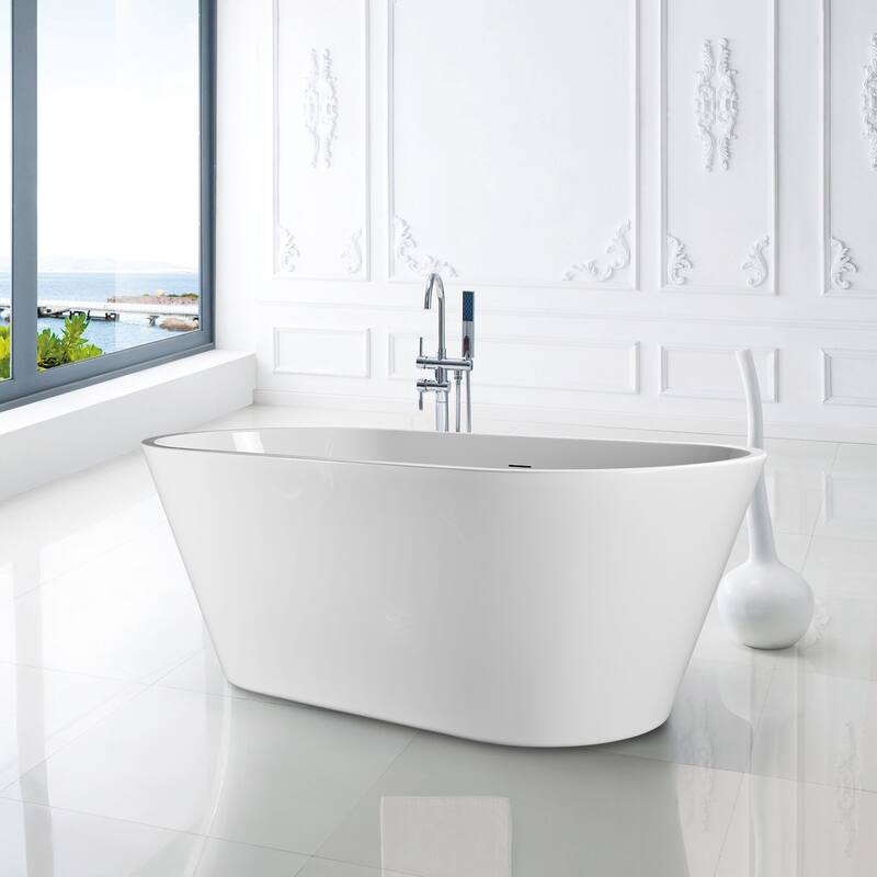 Freestanding Pure Acrylic Sheet Bathtub With Drainage and Overflow