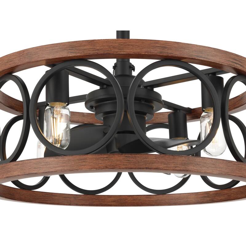 Hunter Haven 22" Fandelier Ceiling Fan w/ Light, Remote - Modern, Industrial, Farmhouse - Small Spaces