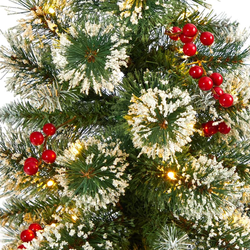 50" Artificial Christmas Tree with 100 LED in White Planter
