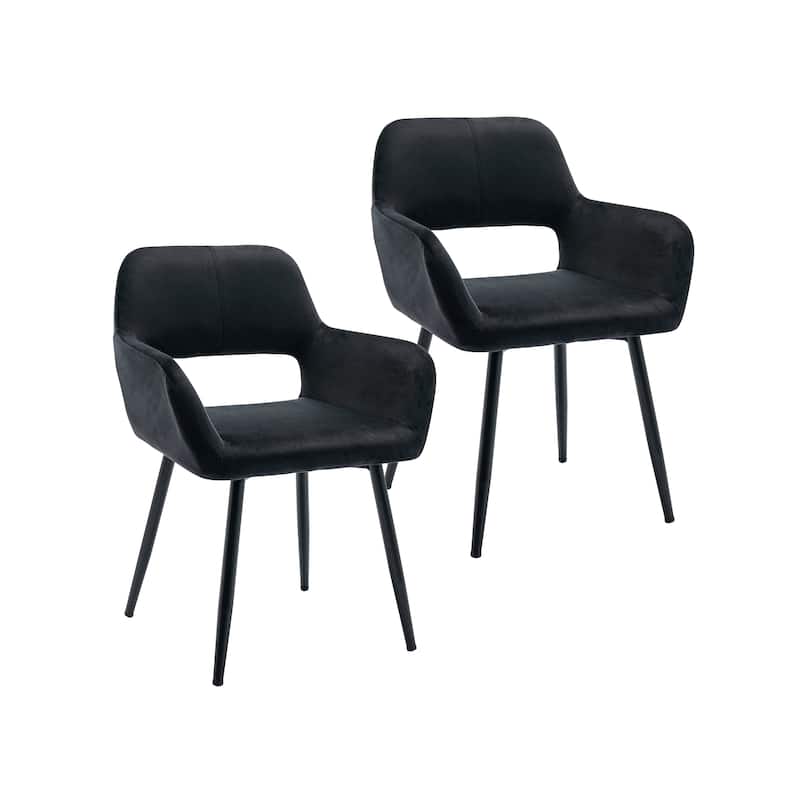 Porthos Home Giana Velvet/ Steel Dining Chairs (Set of 2)