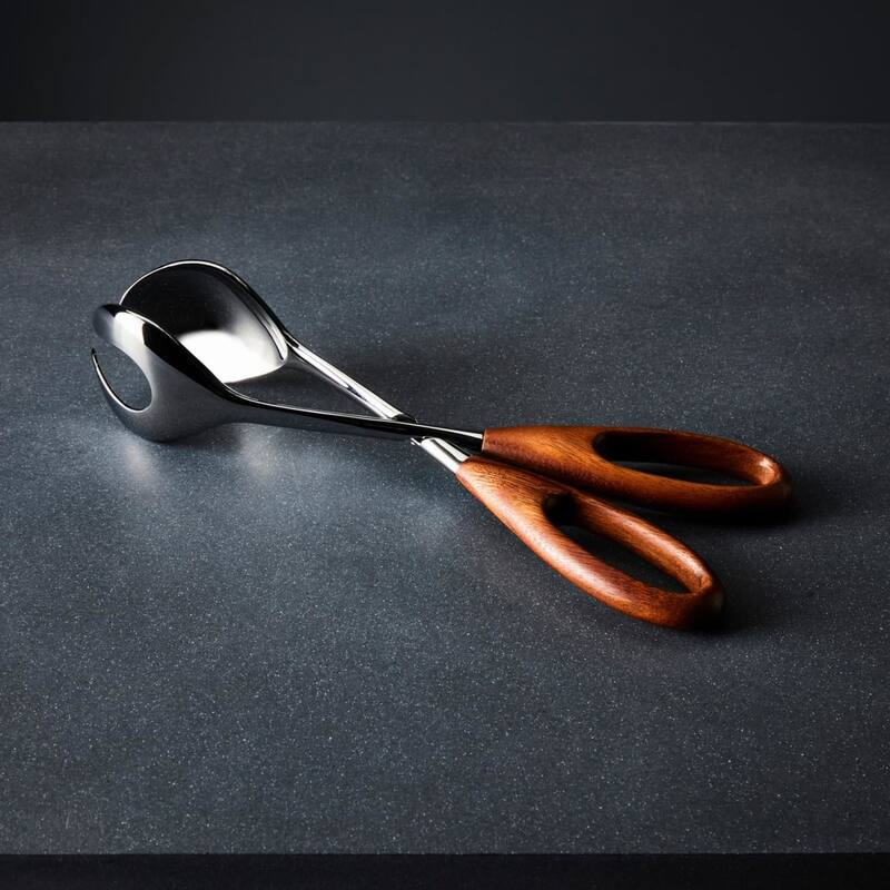 Nambe Curvo Salad Scissors - Brown