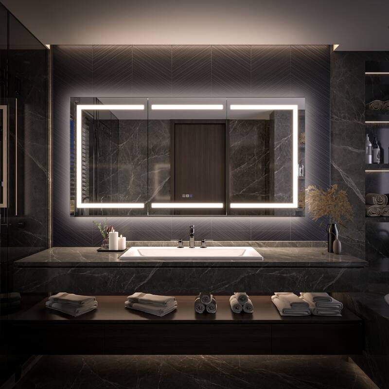 Modland 48"-72"W x 36"H Lighted Bathroom Medicine Cabinet with Backlit & Frontlit Modes,Anti-Fog