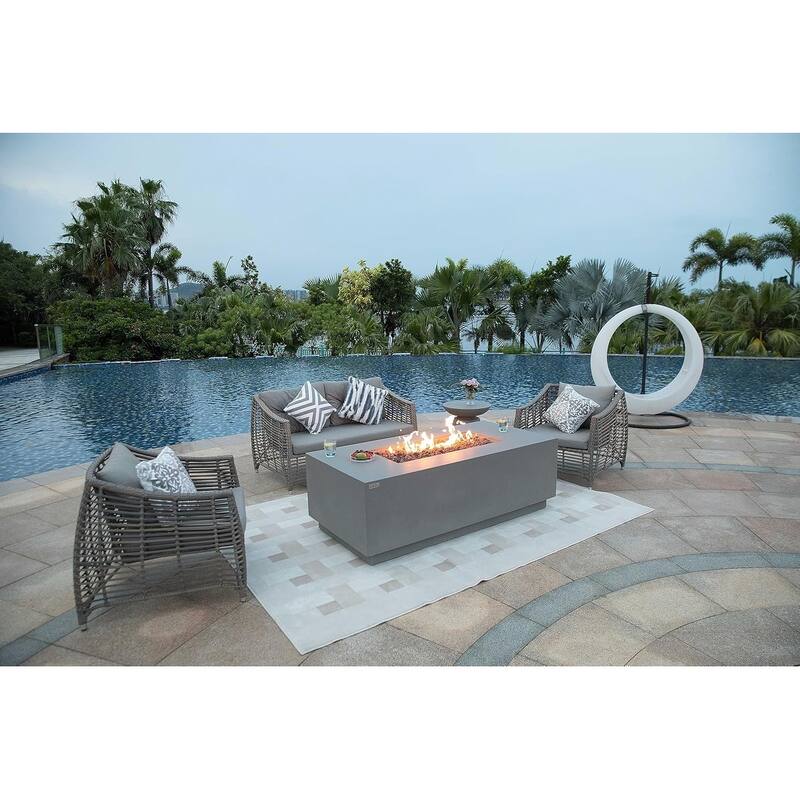 Sedona 66" Fire Pit Table w/ Hidden Propane Tank Drawer Bundle