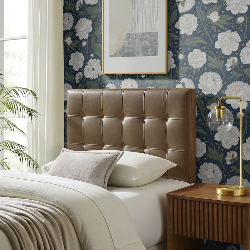Lily Upholstered Vinyl Headboard - Mushroom - Twin