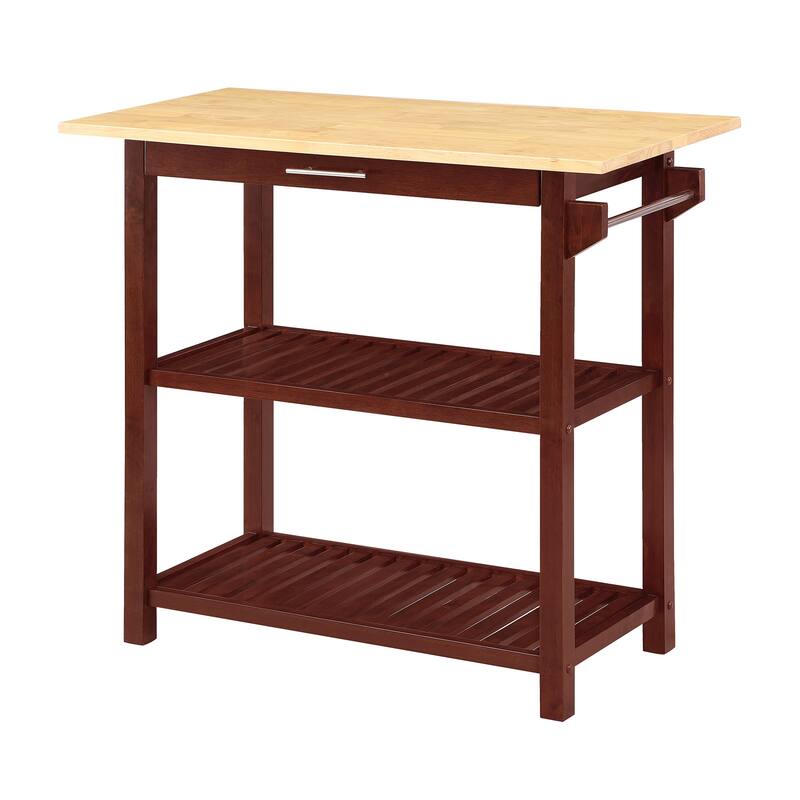 Designs2Go 3 Tier Butcher Block Kitchen Prep Island with Drawer