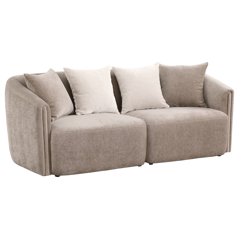 Townsend Chenille Upholstered Rolled Arm Sofa Latte - N/A - Latte
