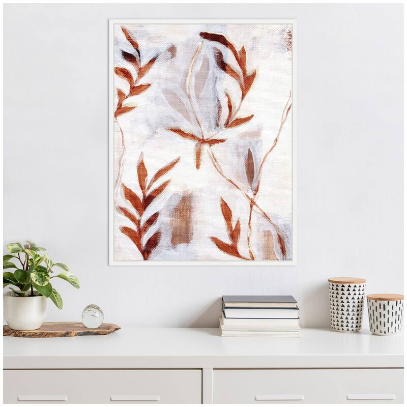 Kate and Laurel Sylvie Brown Foliage ll Framed Canvas by Nikita Jariwala