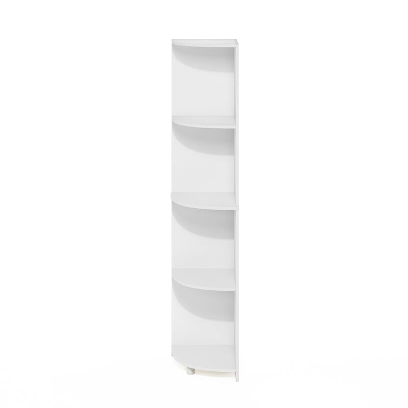 57.13 in. Tall White Wood 4-Shelf Bookcase