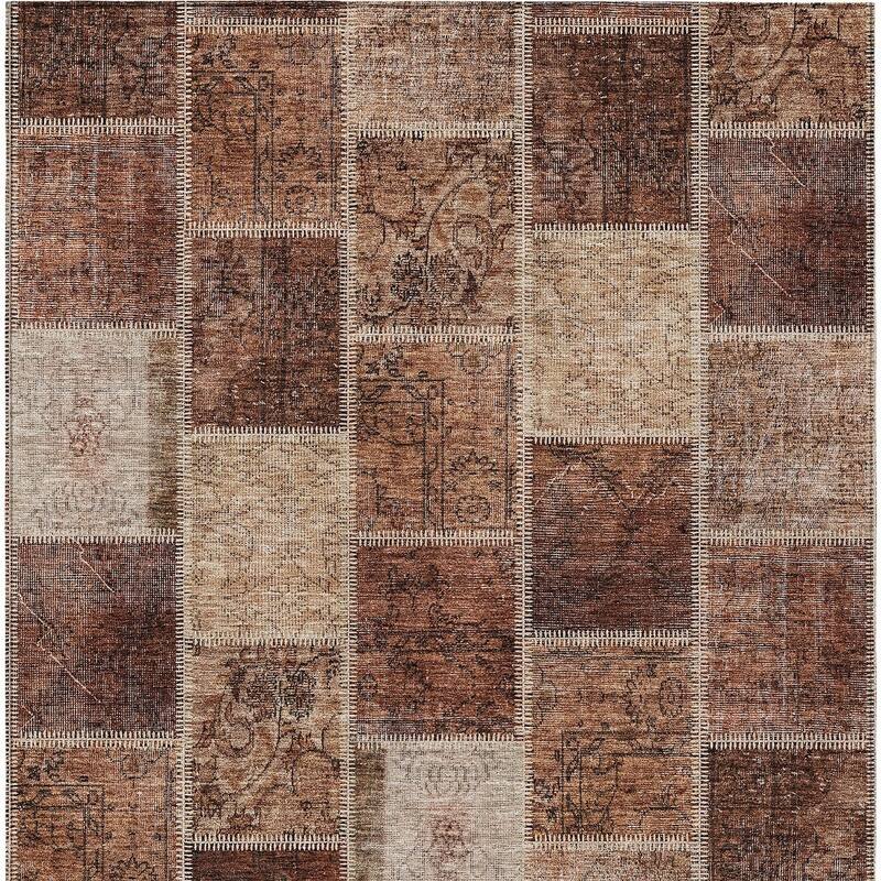 HomeRoots Patchwork Transitional Rectangle Outdoor Rug