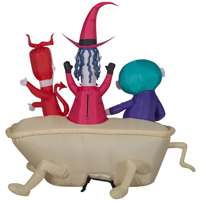 Gemmy Airblown Lock Shock and Barrel in Tub Scene Disney, 5 ft Tall, Brown