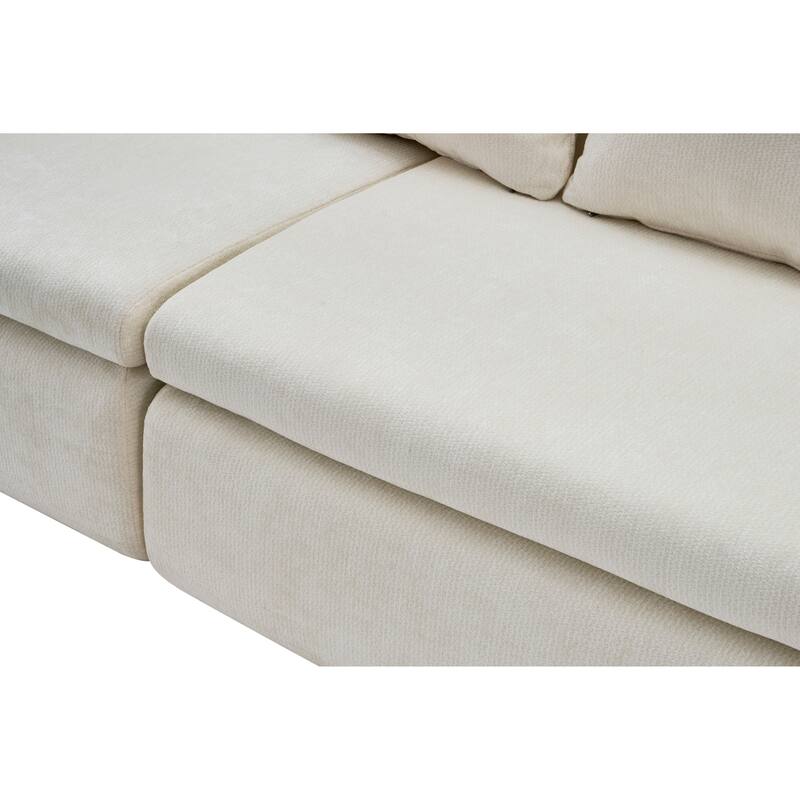 Cloud Modular Sectional Sofa, Boneless Sectional Couch with Ottoman, Modern Lounge Sofa