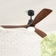 preview thumbnail 45 of 121, Sofucor 42“/48"/ 52"/60"Noiseless Walnut Wood Ceiling Fan with Remote Control, Integrated Light Optional 52'' Wood Ceiling Fan With Light