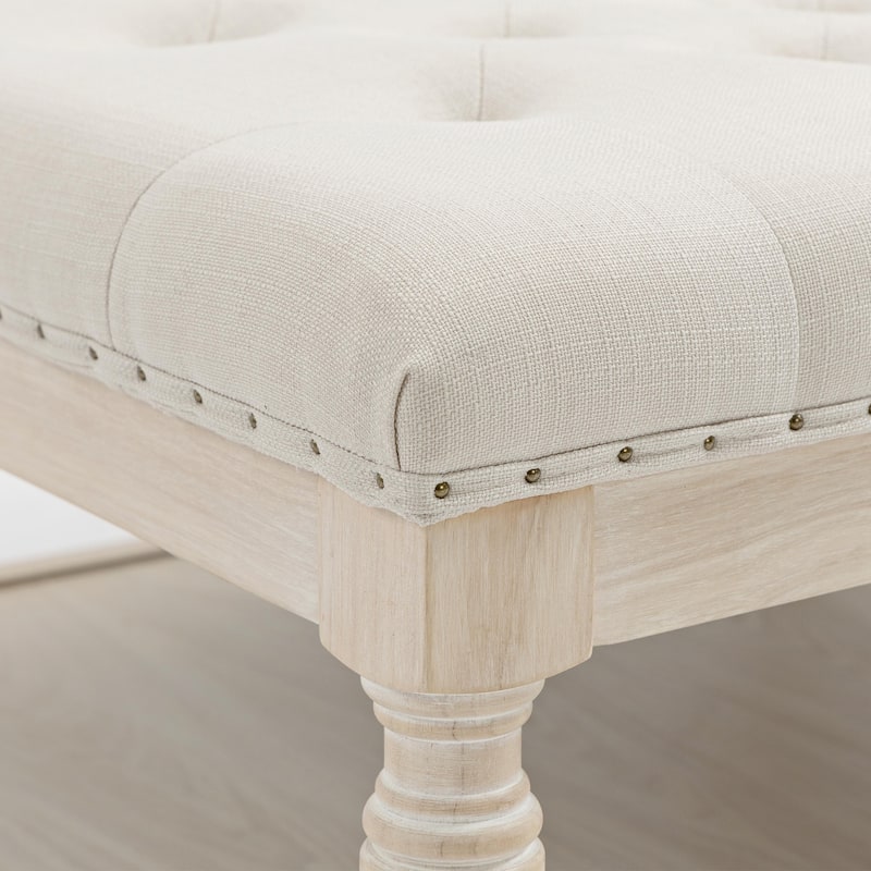 Cairona Tufted Textile 34-inch Shelved Ottoman Table