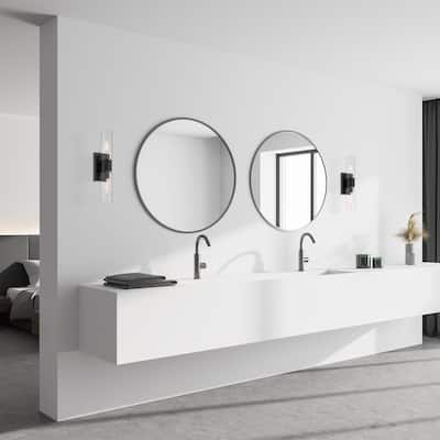 Anton 17.5 in. 2-Light Matte Black Transitional Wall Sconce Light