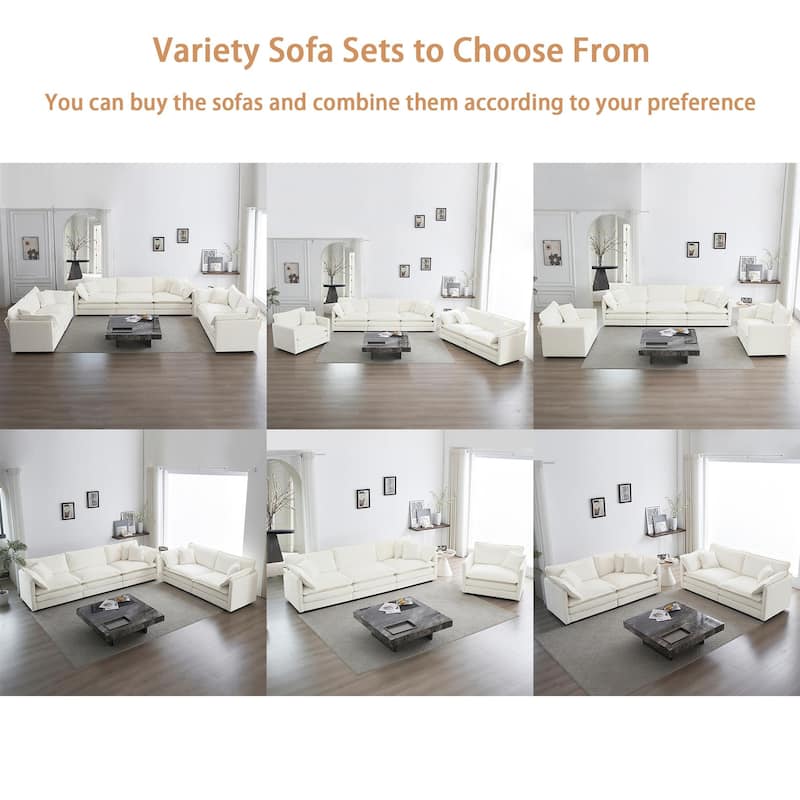 Cloud Chenille Upholstered Modular Sectional Sofa with DIY Combination Design