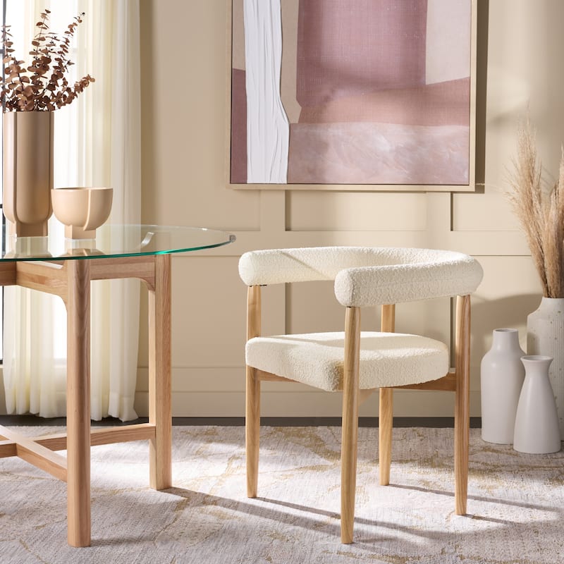 SAFAVIEH Home Kaladin Dining Chair - 27"W x 23"D x 28"H - Creme/Black