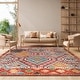 preview thumbnail 6 of 18, SAFAVIEH Madison Medine Boho Diamond Distressed Rug - Blue/Yellow - 5' 3" x 7' 6"
