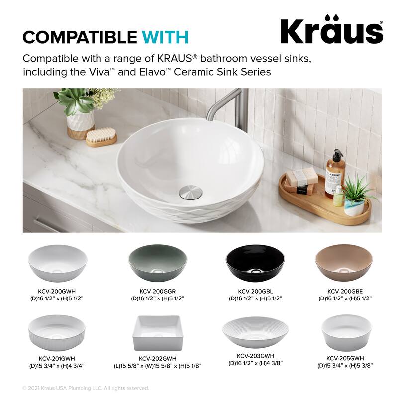 KRAUS Pop-Up Drain for Vessel Bathroom sink