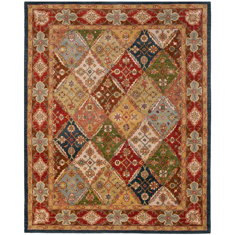 SAFAVIEH Handmade Heritage Chiseko Traditional Oriental Wool Rug - 12' x 15' - Green/Red