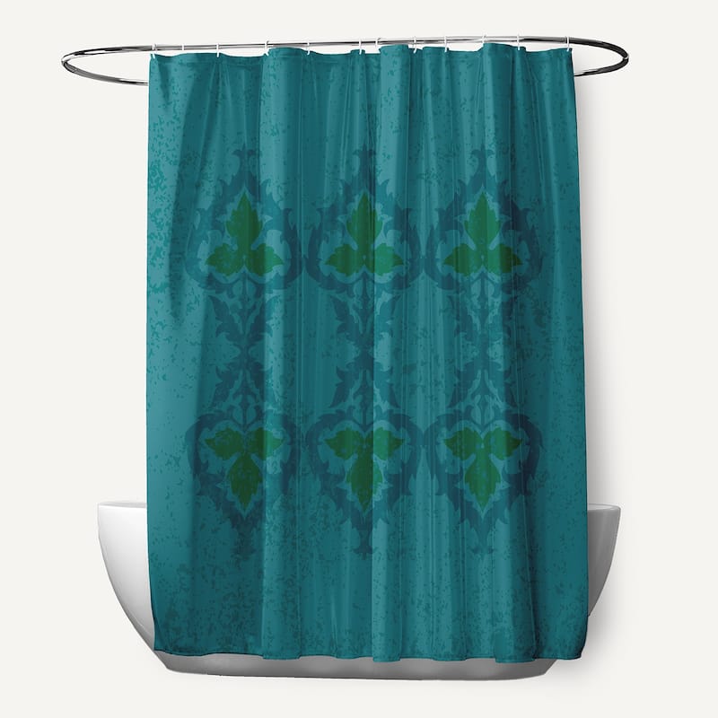 71 x 74-inch Ananda Geometric Print Shower Curtain - Teal