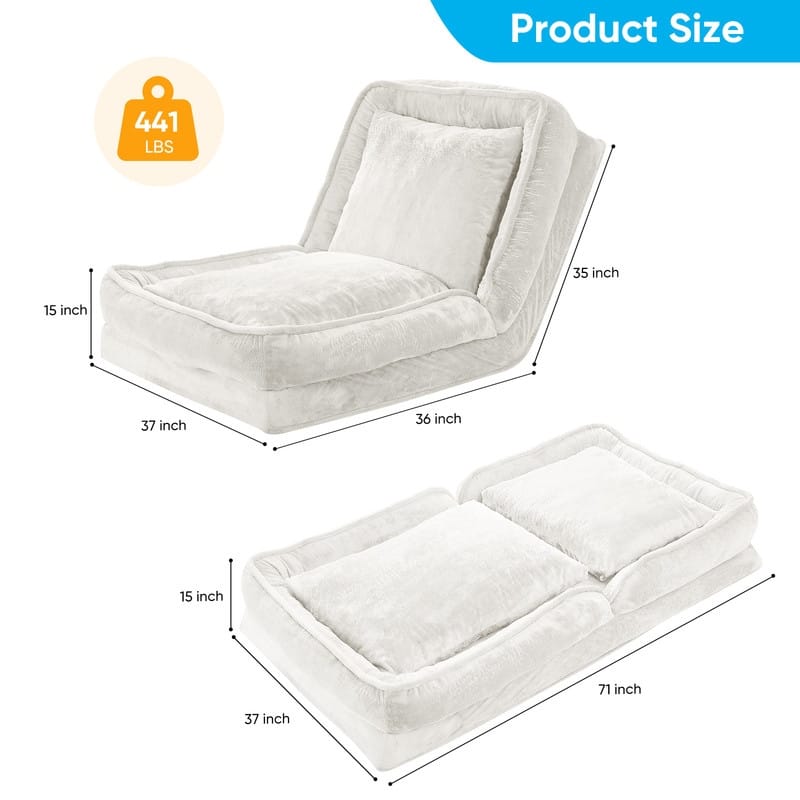 Versatile Foldable Lazy Sofa,3-in-1 Fold Small Tatami Sofa Bed,Lounge Chair Sofa, Human Friendly Pet Beds Lazy Sofa
