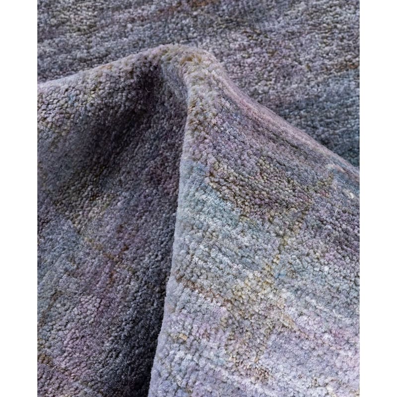 Overdyed One-of-a-Kind Hand-Knotted Area Rug - Blue - 4' 1" x 5' 8"