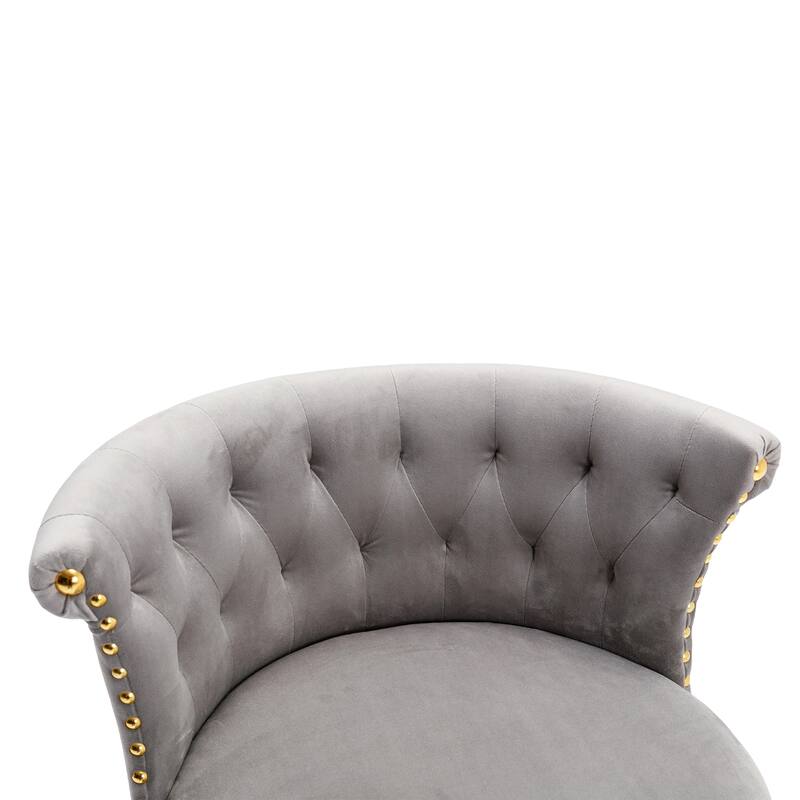 Ergonomic Swivel Bar Stools Set of 2 Adjustable Velvet Accent Chairs