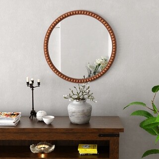 COZAYH Distressed Wood Frame Accent Mirror, Rustic Farmhouse Style Decorative Wall Mirror