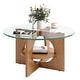 preview thumbnail 3 of 8, Moasis Round 2-Tier Glass Top Coffee Table