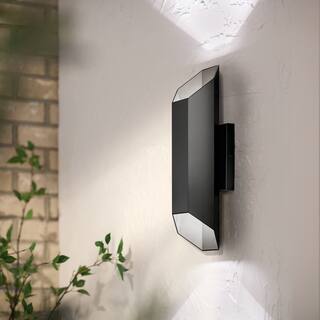 Kichler Lighting Estella 2-Light Integrated LED Black Outdoor Wall Sconce - 16.5