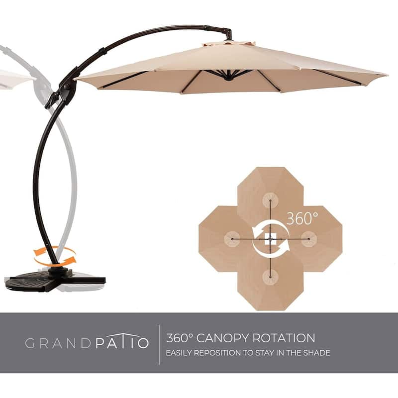 Outdoor Backyard Round Aluminum Cantilever Umbrella