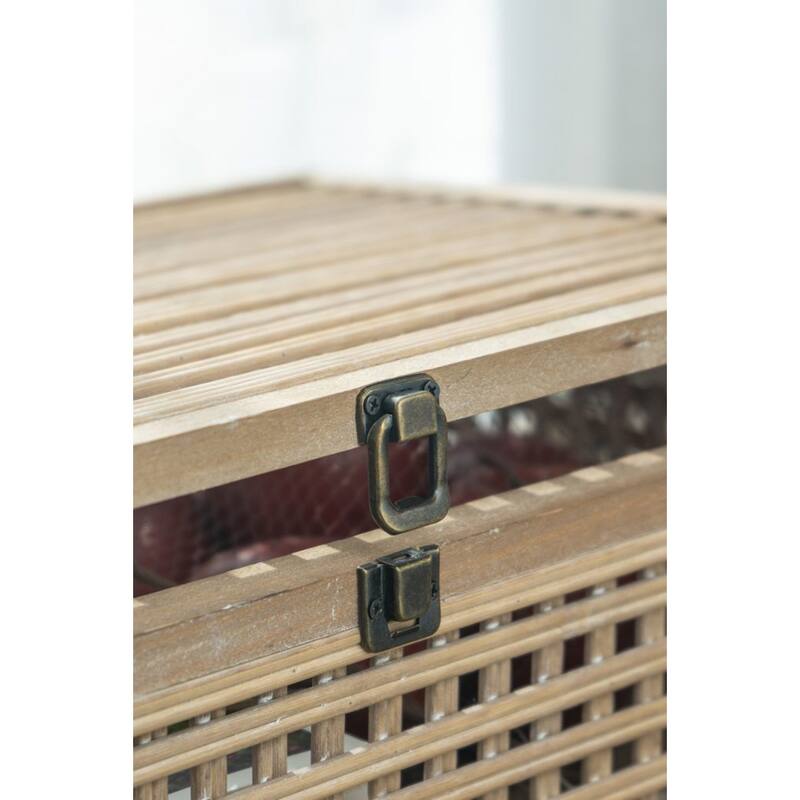 Woven Bamboo Decorative Box - 18.5" - Brown