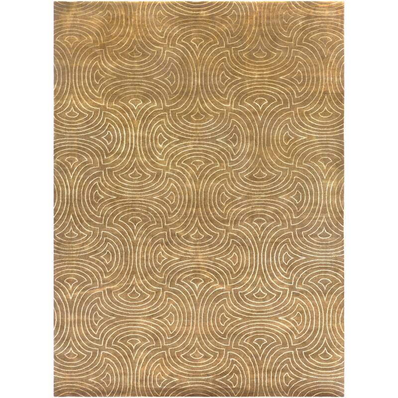 Hand-Knotted Rhonda Geometric Area Rug - 8' x 11' - Brown